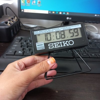 SEIKO CLOCK 精工限量黑色城市路跑馬拉松計時數位式液晶紀念鬧鐘 型號：QHL092K【神梭鐘錶】