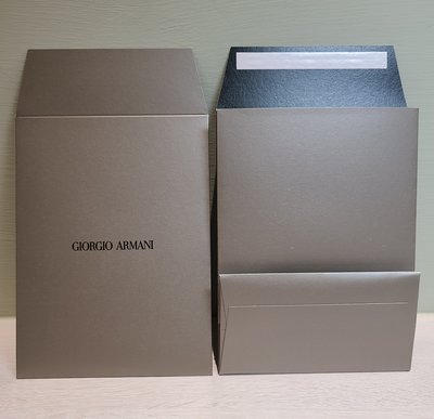 【巴黎淑女】Giorgio Armani GA 亞曼尼 金屬灰色光澤紙袋 專櫃小紙袋/質感不錯 送禮大方