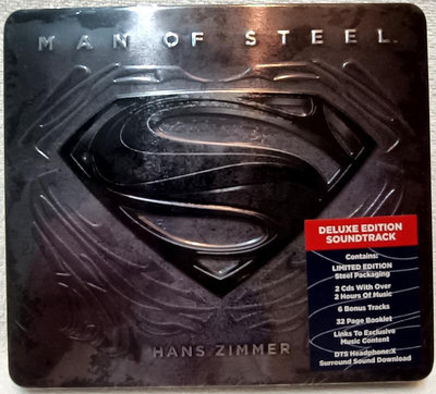 全新未拆 豪華限量鐵盒2CD版 / Man Of Steel 超人：鋼鐵英雄原聲帶- Hans Zimmer / 美版