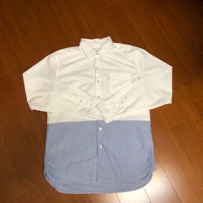 （Size M) Levi’s 藍白拼接純棉長袖襯衫（H櫃中）