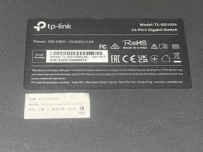 TP-LINK TL-SG1024 TP-Link 網路交換器 24埠 10/100/1000Mbps Gigabit