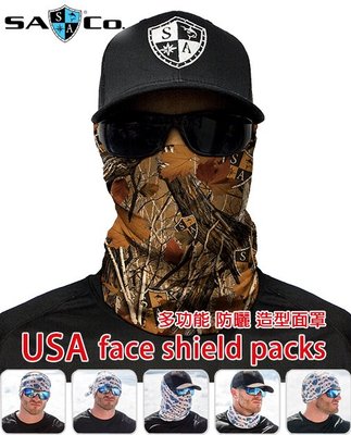 【JC VESPA】美國SA 多功能 防曬 造型含頸面罩(黃枯葉) 微彈 透氣性佳 防曬係數 UPF30+