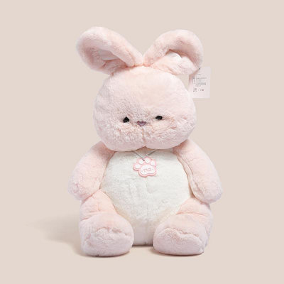 可愛風粉色兔子公仔超柔軟布娃娃玩偶床上兔抱枕兒童女孩毛絨玩具天秤百貨