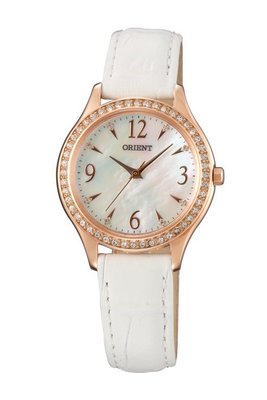 【 幸福媽咪 】網路購物、門市服務 ORIENT 東方錶 日本原裝 石英錶 皮帶款 白色 FQC10005W