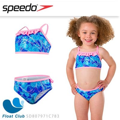 SPEEDO 女童 休閒兩截泳裝 冰雪奇緣 粉藍 SD807971C783