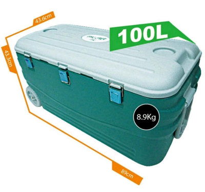 特價中 新款保冷王100L大容量冰桶，附輪子+兩片隔板，船釣露營好幫手，行動保冷冰箱