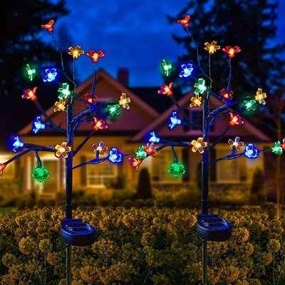 櫻花樹燈LED圣誕裝飾燈景觀燈庭院燈節慶文化裝飾擺件花園草坪燈