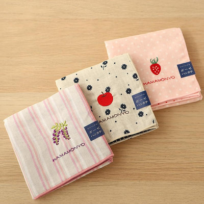 手帕 刺繡手帕 水果刺繡方巾 三層柔軟手帕