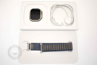 【高雄青蘋果3C】 Apple Watch Ultra 2 49mm 鈦金屬錶殼 藍色高山錶環 LTE 二手手錶 電池健康度:100% #88312