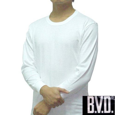 BVD 時尚精典型男100%厚棉圓領長袖衛生衣~3件組 BD250