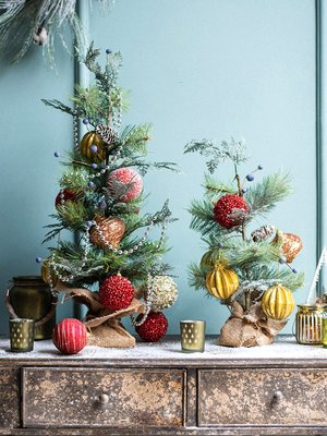 掬涵 christmas tree中小圣誕樹套餐擺件裝飾家用櫥窗桌面INS發光~興旺百貨