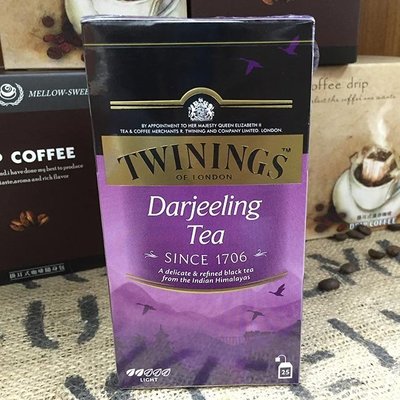 英國唐寧茶 TWININGS-歐式大吉嶺茶包 DARJEELING TEA 2g*25入/盒-【良鎂咖啡精品館】