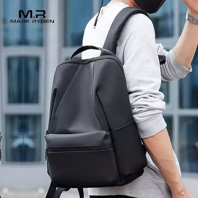 馬可萊登MR9809小款學生背包書包14寸無USB防潑水休閑電腦雙肩包男士背包