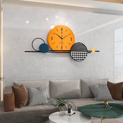 熱銷 北歐客廳掛鐘 靜音時鐘 時尚家用裝飾時鐘 掛牆歐式輕奢餐廳創意鐘錶 簡約時尚時鐘 居家裝飾