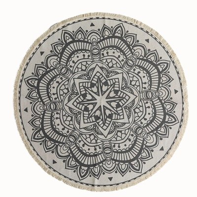 桌巾棉線編織家用地墊客廳臥室圓形地毯床邊地毯北歐風格簡約百搭地墊