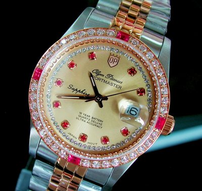 OP奧柏錶 名牌錶款  高級奧地利水晶　防水好 信用好 翡翠水晶鏡片 高級錶盒 超低價優惠 89322DSK