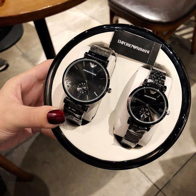 二手全新兩隻售價阿瑪尼手錶男Armani潮流時尚商務腕錶鋼生日禮物情侶石英對錶
