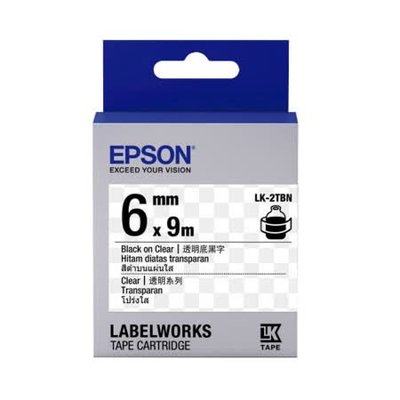 【OA_SHOP】含稅 EPSON 6mm 透明系列 LK-2TBN 透明底黑字 標籤帶