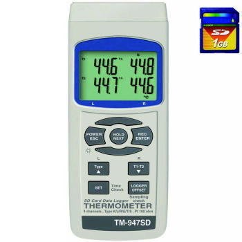 TECPEL 泰菱 》TM-947SD 四視窗溫度計 4通道溫度記錄器 可接PT-100 刷卡 含稅 (SD卡另買)