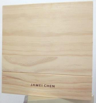 ~JAMEI CHEN 陳季敏 方型 木製皮扣 收納箱 整理箱 收藏箱 萬用箱 24.7x24.7x25cm~