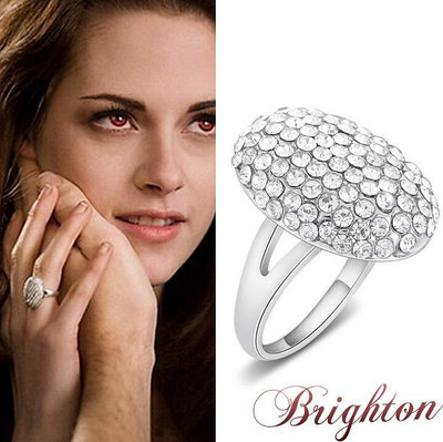 歐美電影周邊時尚暮光之城貝拉同款群鑲戒指簡約戒指女925銀指環