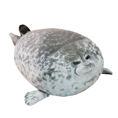 胖胖的海豹毛絨玩具海獅填充枕頭軟密封毛絨枕頭