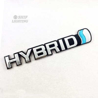 1 x 高品質 ABS HYBRID字母汽車汽車側面後備箱裝飾標誌徽章貼紙通用 HYBRID-飛馬汽車