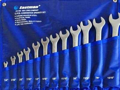 【歐洲進口工具】伊士曼 12件組 英制 收納專家 原廠收納袋 任何廠牌板手都可以裝 國際標準規格 品質保證
