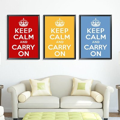 品質有保障·keep calm and carry on辦公室裝飾畫勵誌字母公司掛畫壁畫