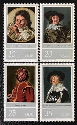 二手 1980年德國畫家哈爾斯誕生400周年郵票新4全 郵票 紀念票 信銷【天下錢莊】680