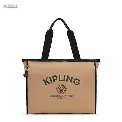新款熱銷 Kipling 猴子包 KI3101 卡其棕 簡約經典 多夾層好分類 托特包 購物袋 拉鍊款輕量手提肩背旅行 出遊 大容量 限時優惠 防水