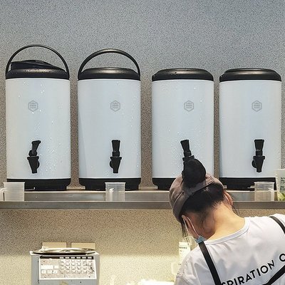 新款推薦  奶茶店專用奶茶保溫桶小茶桶8L大容量奶茶桶不銹鋼保溫商用豆漿桶~ 可開發票