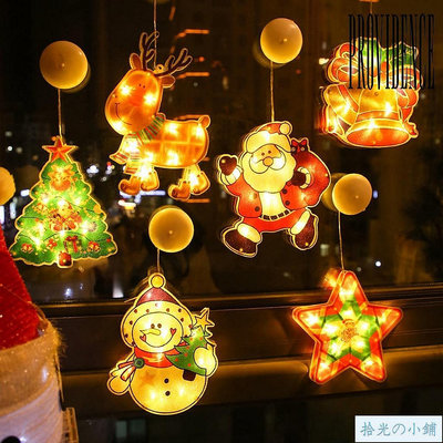 LED耶誕裝飾燈吸盤燈耶誕老人櫥窗吊飾吸盤燈節日彩燈