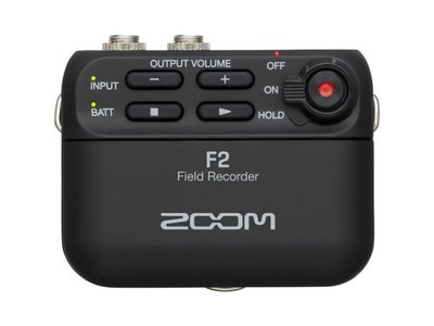 ZOOM F2 微型錄音機(黑/白) 附領夾麥克風 48kHz/32-bit 使用兩截4號電池 公司貨