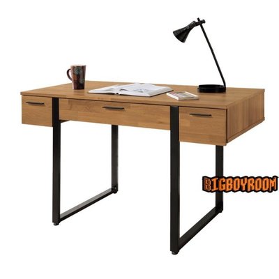 【BIgBoyRoom】工業風家具 北歐復古拼木造型書桌 抽屜電腦桌系列桌子樣品間客廳套房大廳無印良品木頭LOFT法式