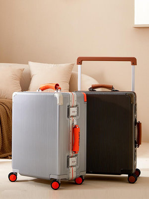 ＂行李箱＂airway鋁框行李箱女20寸登機箱靜音萬向輪寬拉桿外貿拉桿箱男24PC