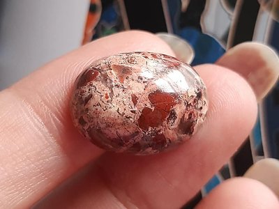 天然紅碧玉  玻璃質地 18,4mm蛋面裸石 DIY 戒指 項鍊