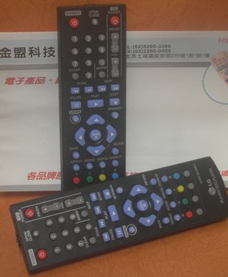 100%全新 L G 樂金 BD藍光 DVD播放機 遙控器 適用: BD. BP. BX. 全機型　(免設定)