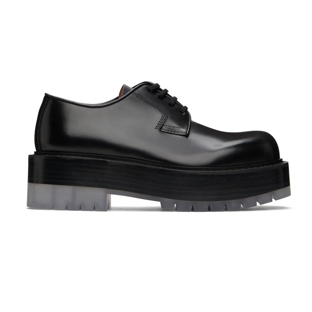 全新真品代購] BOTTEGA VENETA 透明厚底黑色皮革皮鞋(BV) | Yahoo奇摩拍賣