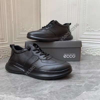 ~正品ECCO 新款男士真皮休閒運動鞋輕便舒適懶人鞋 39-44碼