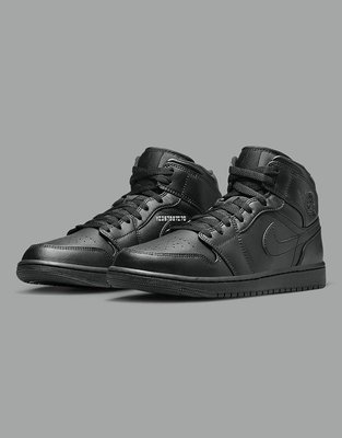 Air Jordan 1 Mid “Triple Black”全黑 百搭 男款籃球鞋 554724-093
