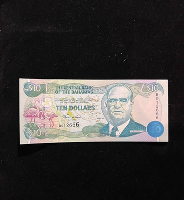 【二手】 巴哈馬1990年1，近全新99品，首次未采用女王肖像，61462 錢幣 紙幣 硬幣【經典錢幣】