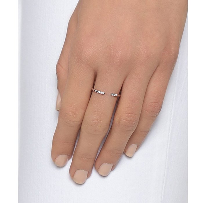SHASHI孫芸芸款ShopSmart直營店 紐約品牌 AVA 金色平衡骨戒指 鑲鑽設計 亮面優雅圓弧 C型可調式