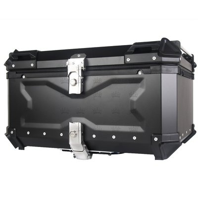 100L/80L/65L壓紋X款鋁合金尾箱電動摩托車后備箱快拆儲物行李箱~特價