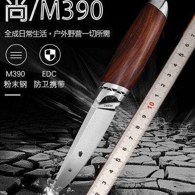 奧地利M390粉末鋼刀高硬度戶外鋒利小刀野外生存防身直刀水果刀具