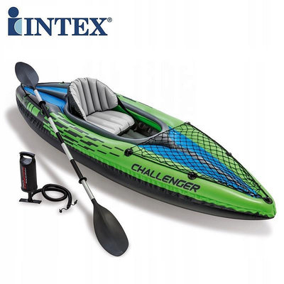 水上設備 游泳 美國INTEX68305 挑戰者單人獨木舟 充氣船 充氣皮劃艇橡皮艇加厚
