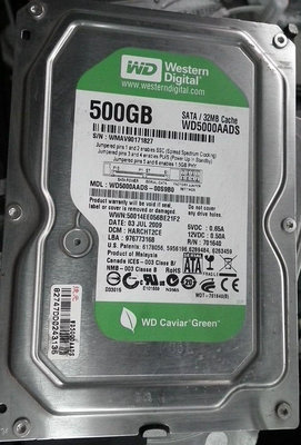 WD綠標SATA硬碟 500GB WD5000AADS-00S9B0 7200RPM 500G 3.5吋硬碟