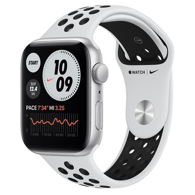 Apple Watch Nike SE (GPS) 44mm 銀色鋁金屬錶殼+白色錶帶
