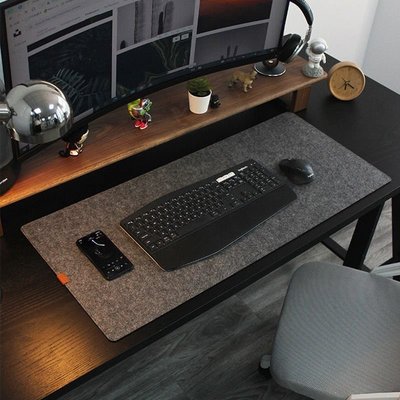 電腦墊大號電競游戲毛氈鼠標墊簡約電腦桌鍵盤墊辦公桌高級感防滑
