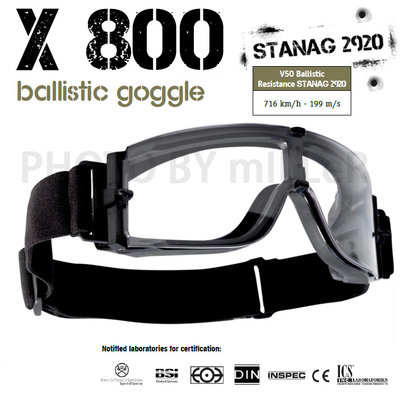 【含稅-可統編】護目鏡 法國 BOLLE Tactical X800 透明 生存遊戲 防彈護目鏡 附原廠眼鏡戴 眼鏡盒